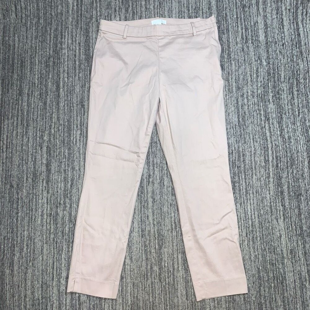 H&M Women's US‎ 12 Light Blush Pink Side Zipper Pull On Pants Office Siren Prep